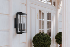 Nico Large 3-Light Outdoor Wall Sconce in French Iron Finish with Dimmable Feature by Troy Lighting