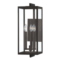 Nico Large 3-Light Outdoor Wall Sconce in French Iron Finish with Dimmable Feature by Troy Lighting