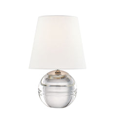 Mitzi Nicole Table Lamp 12.75" High Dimmable Crystal Base Off-White Linen Shade E12 Bulb