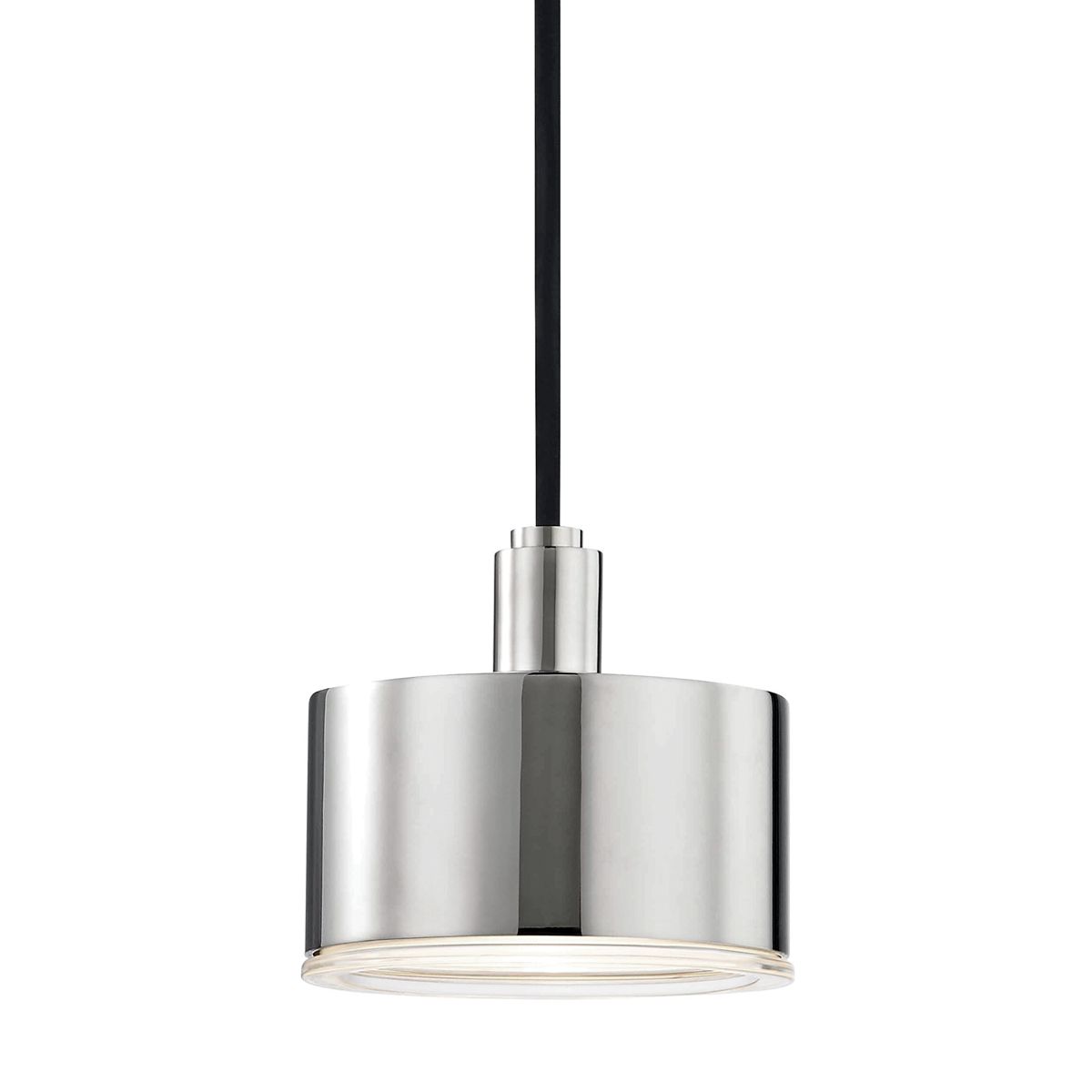 Mitzi Nora Pendant Light with Adjustable Height, Clear Etched Glass Shade, Dimmer Compatible, 5.25