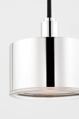 Mitzi Nora Pendant Light with Adjustable Height, Clear Etched Glass Shade, Dimmer Compatible, 5.25