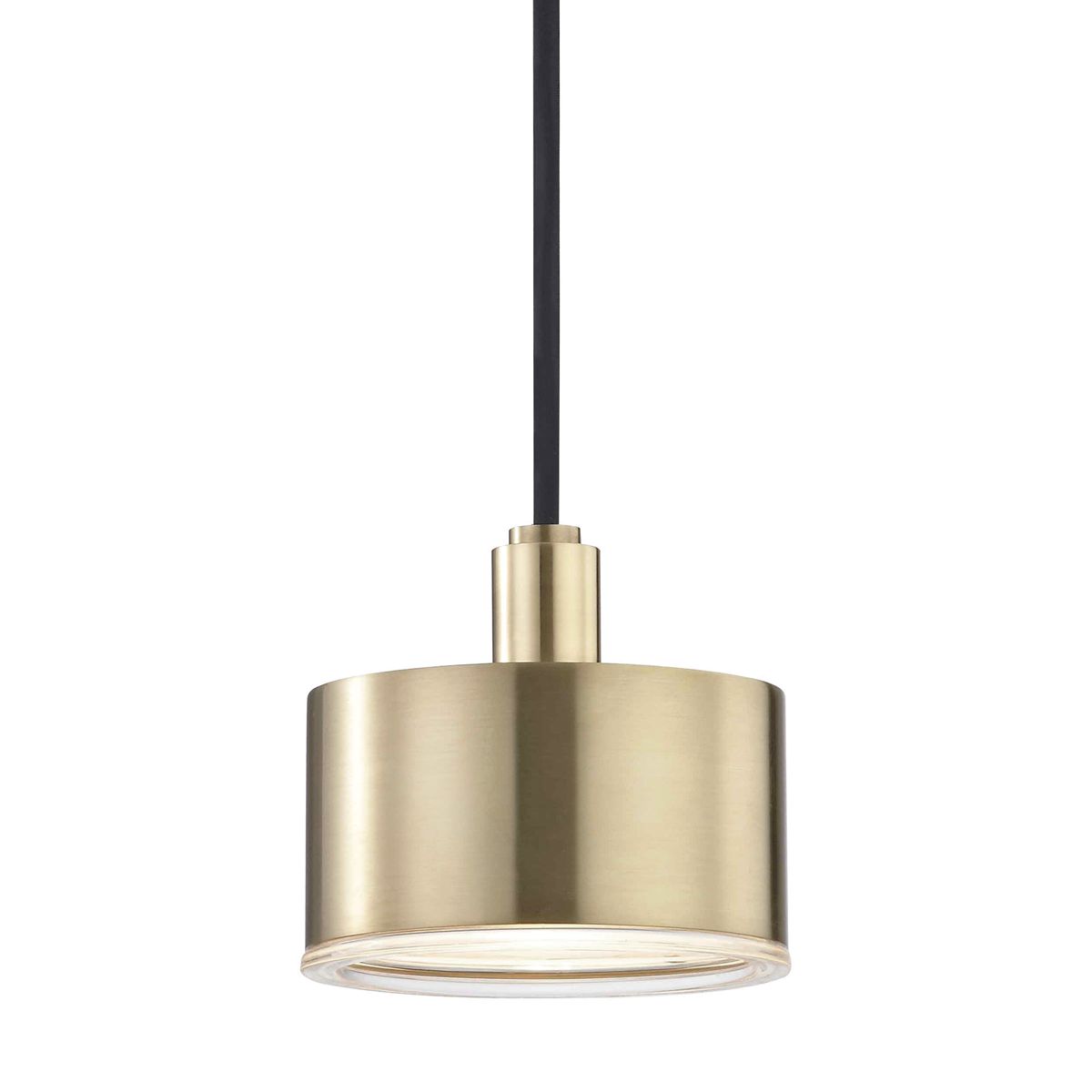 Mitzi Nora Pendant Light with Adjustable Height, Clear Etched Glass Shade, Dimmer Compatible, 5.25