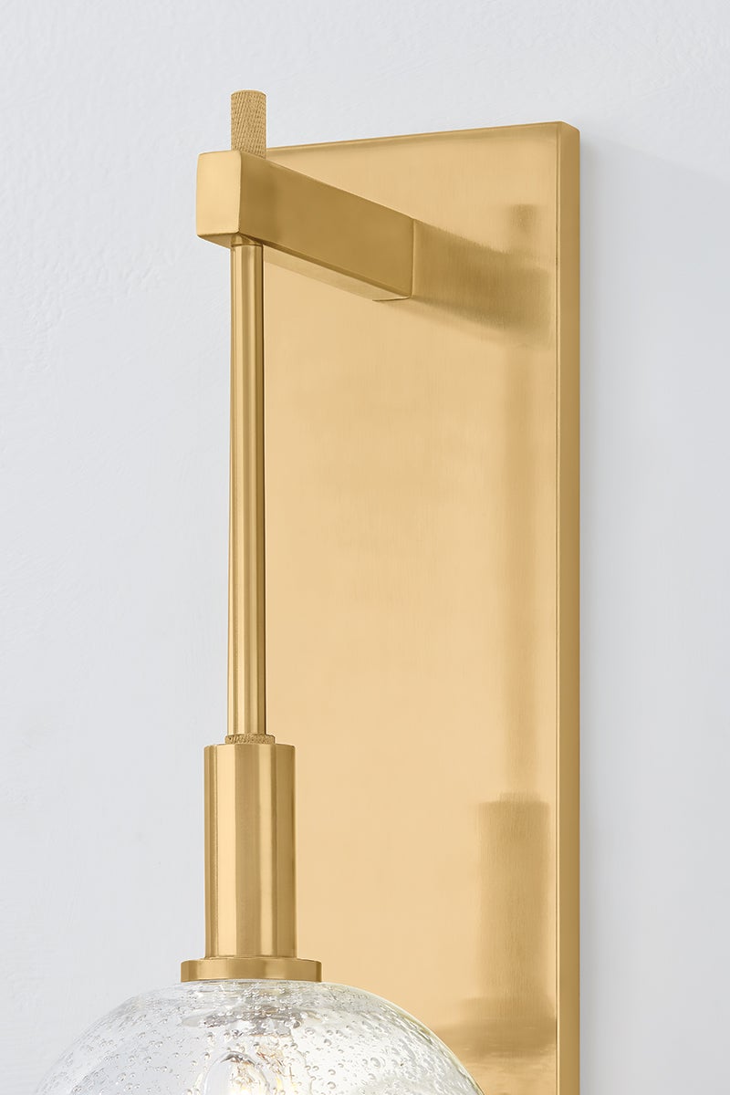 Onteora Sconce by Hudson Valley Lighting - Dimmable 1-Light Wall Light with Clear Seeded Glass Shade