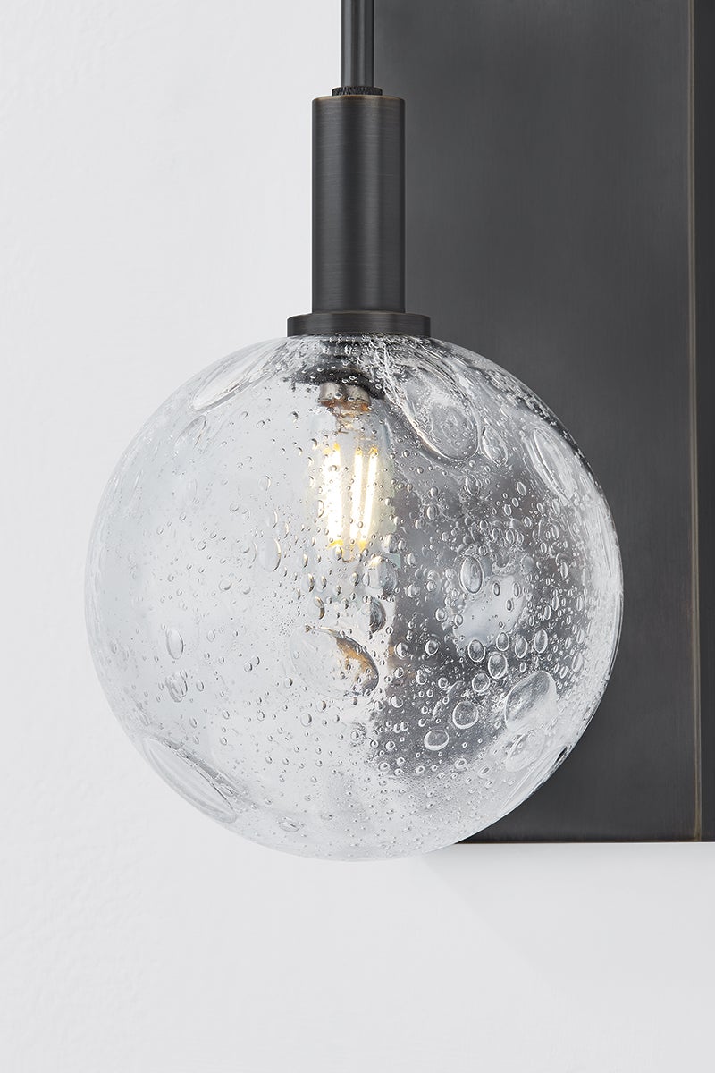 Onteora Sconce by Hudson Valley Lighting - Dimmable 1-Light Wall Light with Clear Seeded Glass Shade