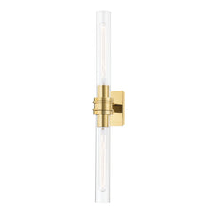 Oakfield Sconce 24" Wall Light by Hudson Valley Lighting - Dimmable, Clear Glass & Aged Brass/Nickel
