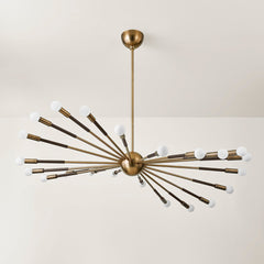 Obie 22-Light Large Chandelier by Troy Lighting in Patina Brass and Bronze, Dimmable, Elegant Design