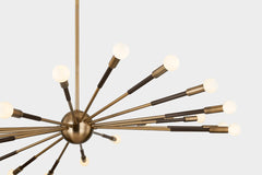 Obie 22-Light Large Chandelier by Troy Lighting in Patina Brass and Bronze, Dimmable, Elegant Design