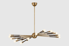 Obie 22-Light Large Chandelier by Troy Lighting in Patina Brass and Bronze, Dimmable, Elegant Design