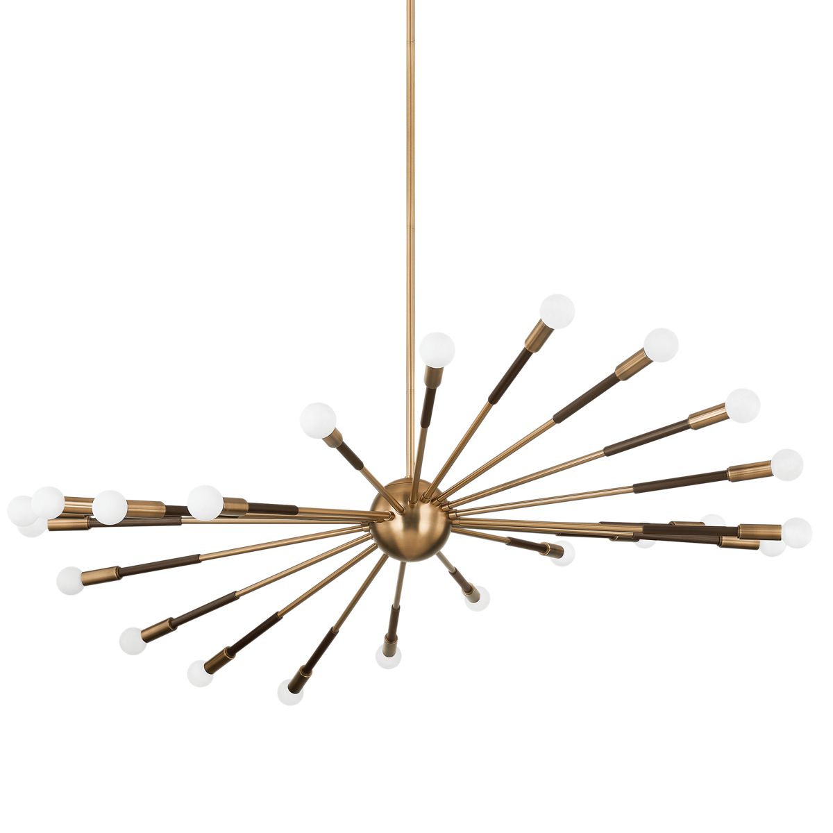 Obie 22-Light Large Chandelier by Troy Lighting in Patina Brass and Bronze, Dimmable, Elegant Design