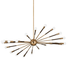 Obie 22-Light Large Chandelier by Troy Lighting in Patina Brass and Bronze, Dimmable, Elegant Design