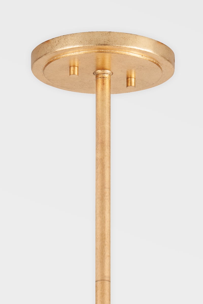 Onyx Chandelier by Corbett Lighting, 6-Light Modern Vintage Gold Finish, Adjustable Height, Opal Glass Globes
