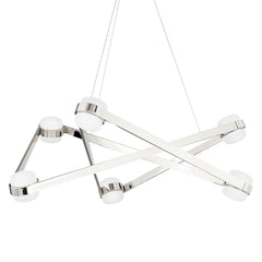 Hudson Valley Lighting 2738 Orbit 6-Light Chandelier, Dimmable, Opal Glass, Aged Brass or Polished Nickel