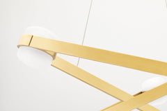 Hudson Valley Lighting 2738 Orbit 6-Light Chandelier, Dimmable, Opal Glass, Aged Brass or Polished Nickel