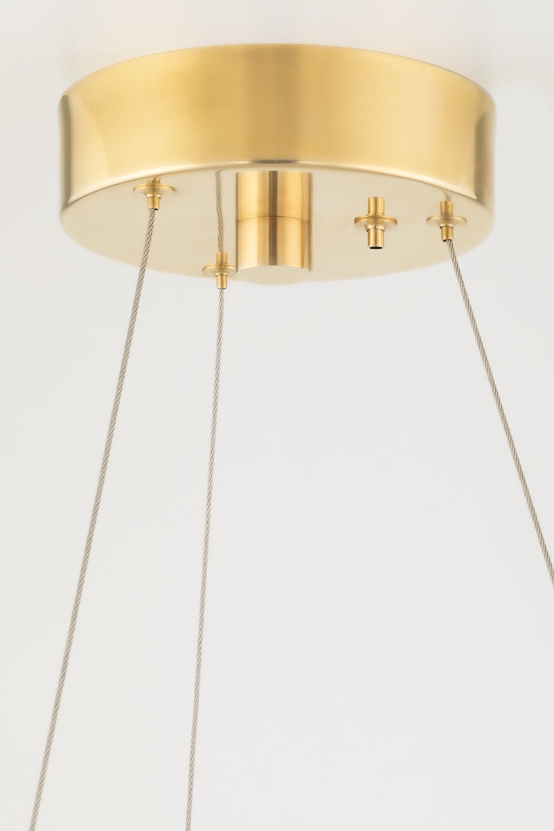 Hudson Valley Lighting 2738 Orbit 6-Light Chandelier, Dimmable, Opal Glass, Aged Brass or Polished Nickel