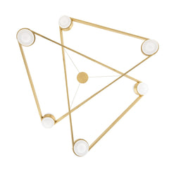 Hudson Valley Lighting 2738 Orbit 6-Light Chandelier, Dimmable, Opal Glass, Aged Brass or Polished Nickel