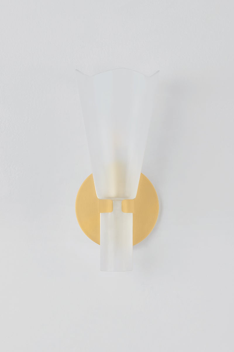 Pine Isle Wall Sconce by Hudson Valley Lighting - Dimmable 1-Light Fixture with Etched Glass Shade