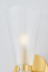 Pine Isle Wall Sconce by Hudson Valley Lighting - Dimmable 1-Light Fixture with Etched Glass Shade
