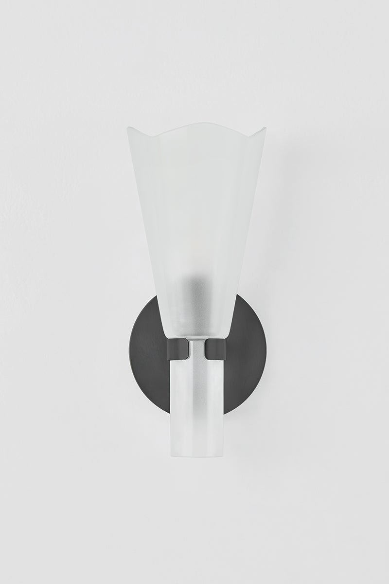Pine Isle Wall Sconce by Hudson Valley Lighting - Dimmable 1-Light Fixture with Etched Glass Shade