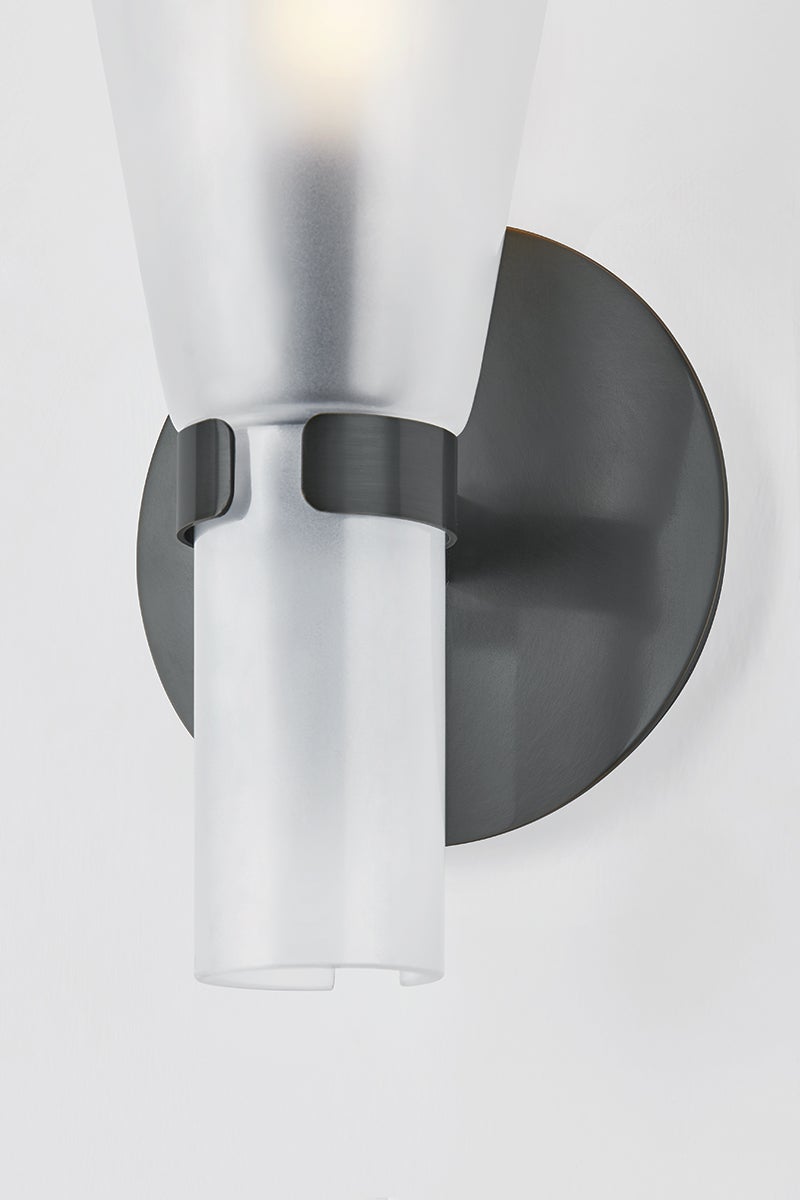 Pine Isle Wall Sconce by Hudson Valley Lighting - Dimmable 1-Light Fixture with Etched Glass Shade