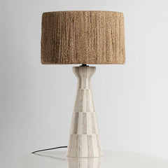 Palma Table Lamp 30" Tall by Troy Lighting - Textured Ceramic Base, Dimmable, Natural String Shade