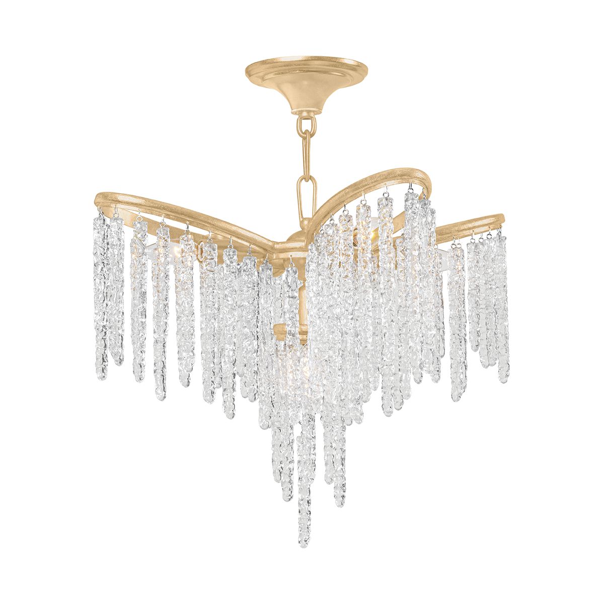 Pandora Chandelier by Corbett Lighting – Vintage Gold Leaf Design, 5 Light, Dimmable, Crystal Elegance