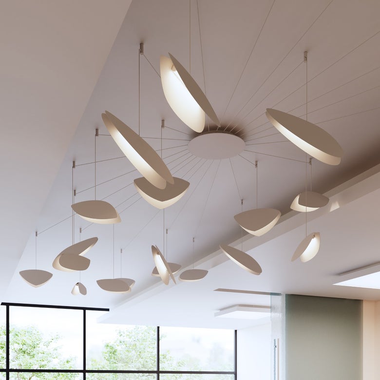 Papillons 24-Light LED Chandelier by SONNEMAN, Adjustable Height, Dimmable, Energy Efficient, 3000K Warm Glow