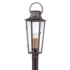 Parisian Square Outdoor Post Light by Troy Lighting, Aged Pewter, Dimmable, Weather-Resistant, 30" H