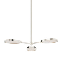 Patras Chandelier 3-Light by Corbett Lighting in Burnished Nickel & Vintage Brass, Adjustable Height, UL Damp Rated
