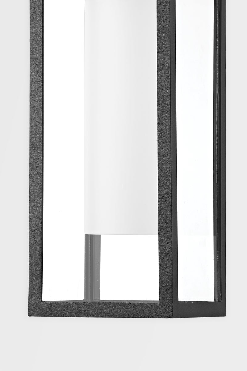 Pax Outdoor Wall Sconce 16.5" By Troy Lighting - Weather Resistant, Clear Glass Shade, Textured Black Finish