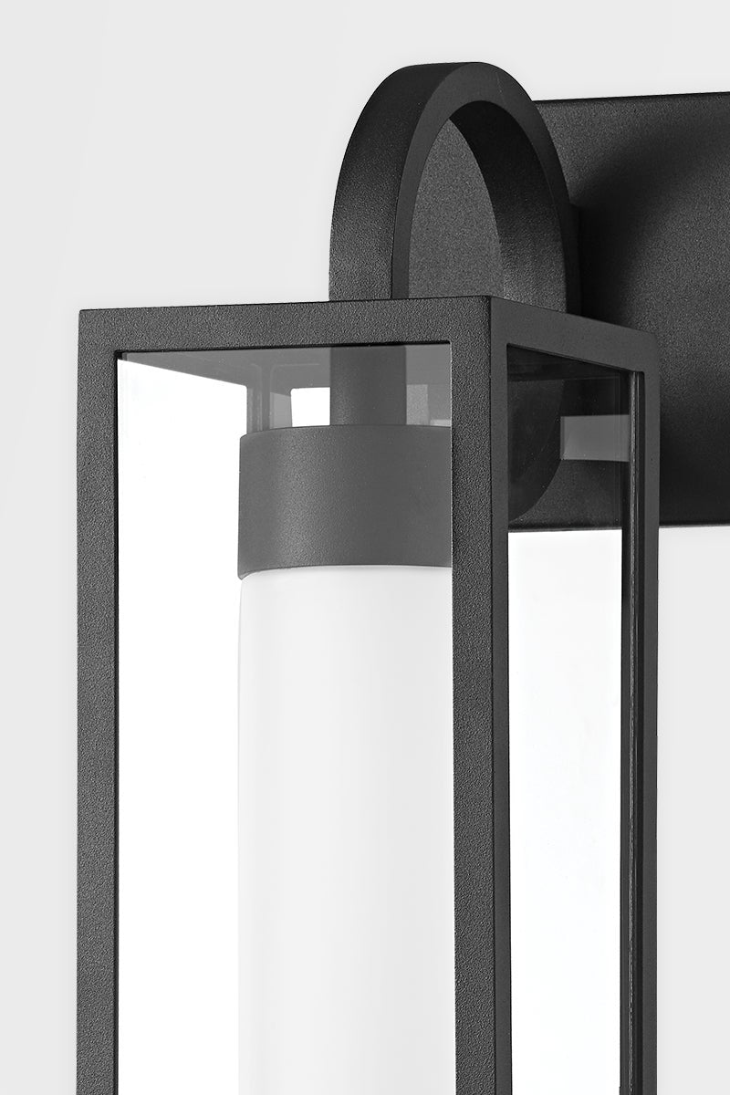 Pax Outdoor Wall Sconce 16.5" By Troy Lighting - Weather Resistant, Clear Glass Shade, Textured Black Finish