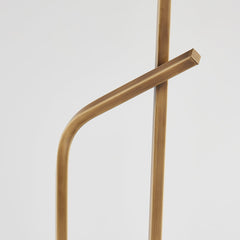 Pearce Floor Lamp 64" by Troy Lighting with Dimmable Off-White Linen Shade & Patina Brass Finish