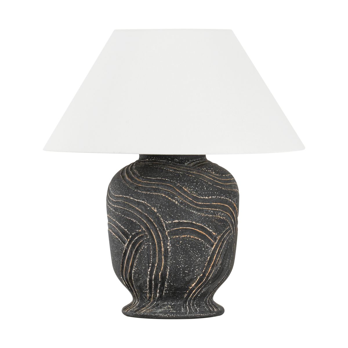 Pecola Table Lamp by Troy Lighting PTL2424-PBR/CAN with Dimmable Feature and Folk Art Etchings