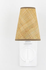 Pendelton Sconce 1710-WP By Hudson Valley Lighting - Buri Palm Leaf Shade, Dimmable, UL Damp Rated