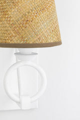 Pendelton Sconce 1710-WP By Hudson Valley Lighting - Buri Palm Leaf Shade, Dimmable, UL Damp Rated