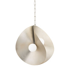 Peony Medium Pendant Light by Corbett Lighting – Gold Leaf Finish, Opal Glass Shade, Adjustable Height 29"-98.25