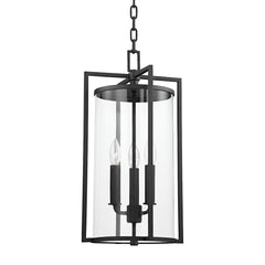Percy Outdoor Hanging Lantern by Troy Lighting, 3 Bulbs, Dimmable, Textured Black Finish, UL Wet Rated