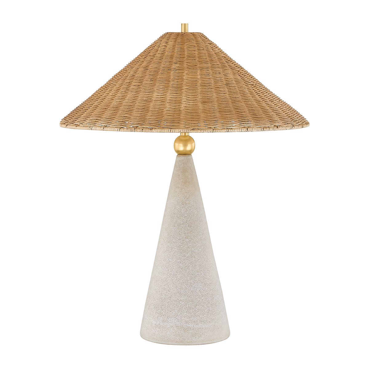 Mitzi Perilla 28" Modern Table Lamp With Natural Woven Shade, Dimmable Aged Brass Finish