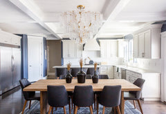 Piemonte 43.5" Large Chandelier by Corbett Lighting with Gold Leaf Iron and Textured Glass Panels