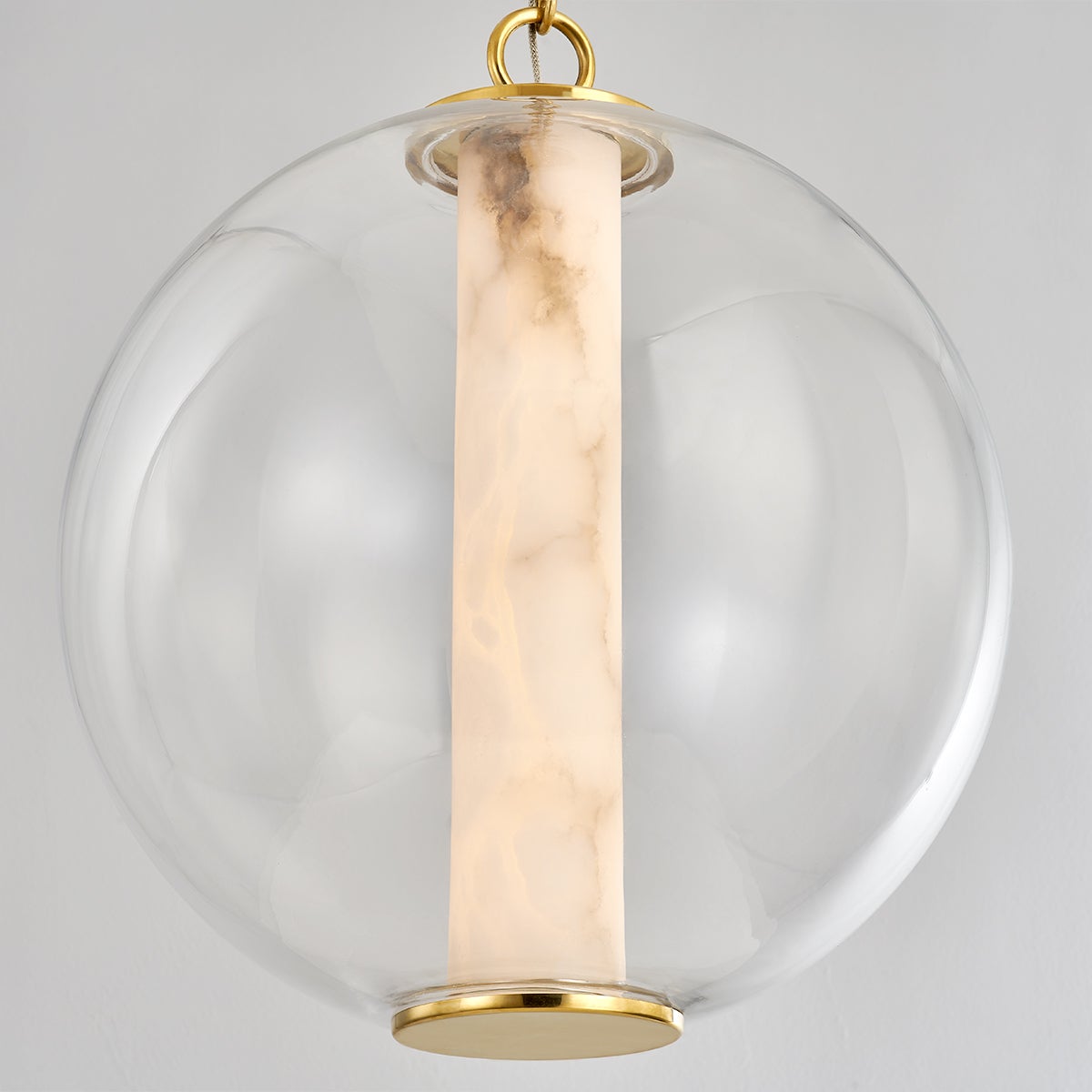 Pietra Medium Pendant Light by Corbett Lighting with Adjustable Height and Vintage Brass Finish 432-16-VB