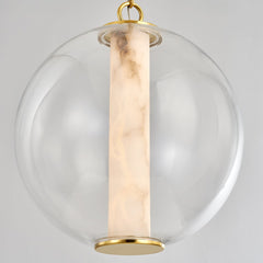 Pietra Medium Pendant Light by Corbett Lighting with Adjustable Height and Vintage Brass Finish 432-16-VB