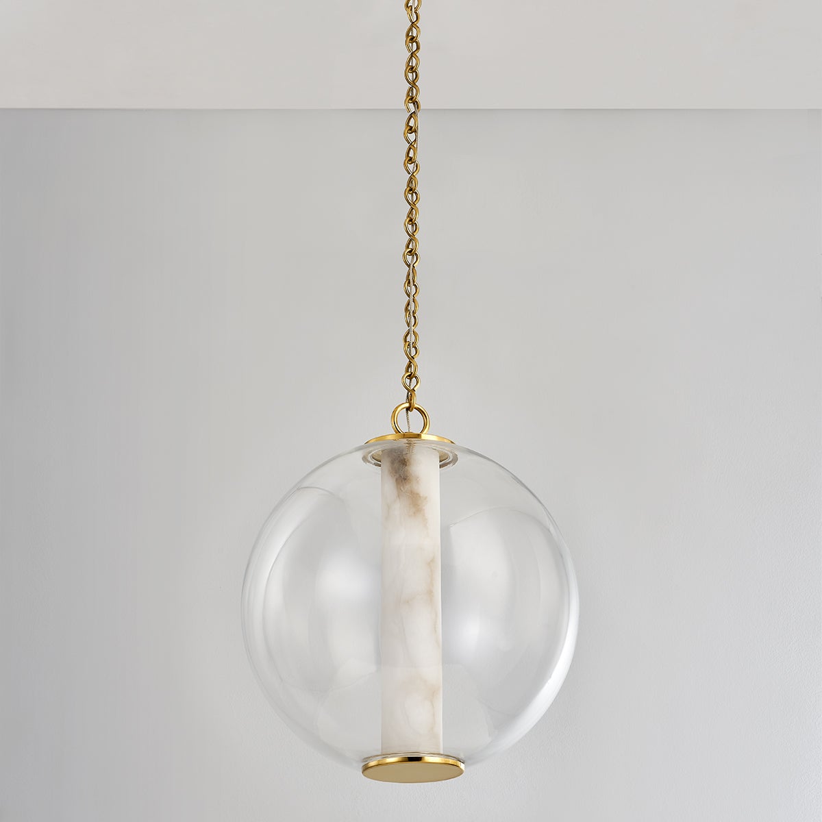 Pietra Medium Pendant Light by Corbett Lighting with Adjustable Height and Vintage Brass Finish 432-16-VB
