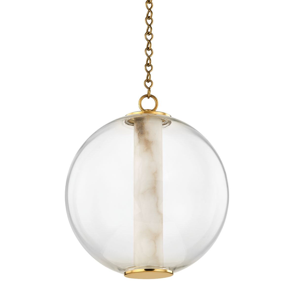 Pietra Medium Pendant Light by Corbett Lighting with Adjustable Height and Vintage Brass Finish 432-16-VB