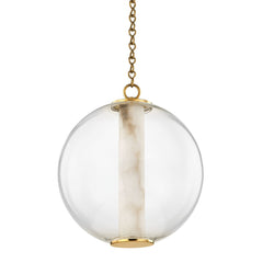 Pietra Medium Pendant Light by Corbett Lighting with Adjustable Height and Vintage Brass Finish 432-16-VB