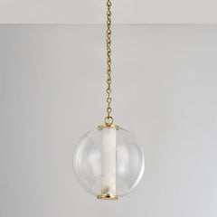 Corbett Lighting Pietra Pendant Light, Alabaster & Glass, Dimmable, 12W, 425 Lumens, 2700K