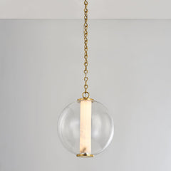 Corbett Lighting Pietra Pendant Light, Alabaster & Glass, Dimmable, 12W, 425 Lumens, 2700K