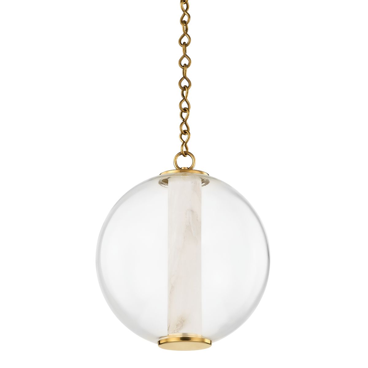 Corbett Lighting Pietra Pendant Light, Alabaster & Glass, Dimmable, 12W, 425 Lumens, 2700K