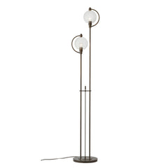 Hubbardton Forge Pluto Floor Lamp 68.1" Tall, Dimmable, Clear/Opal Glass Shade, Multiple Finishes