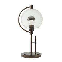 Pluto Table Lamp by Hubbardton Forge, Handcrafted, Dimmable, Customizable Finish, 19.3" Tall