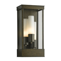 Portico Outdoor Wall Sconce by Hubbardton Forge, 3-Light Fixture with Dimmable Feature and Opal Glass Shade