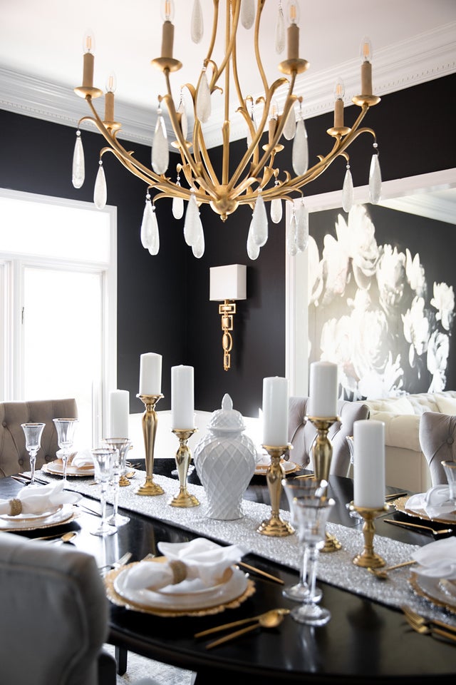 Prosecco Medium Chandelier by Corbett Lighting - 8 Bulb, Gold Leaf Finish, Adjustable 42.5" to 112.75